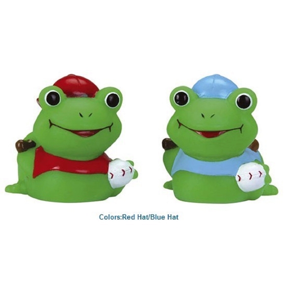 Squeaking mini green rubber golfer designed frog toy.... from ASI 31977 Adline Industries Inc