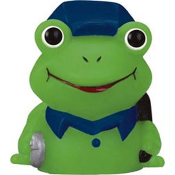 Squeaking mini green rubber golfer designed frog toy.... from ASI 31977 Adline Industries Inc