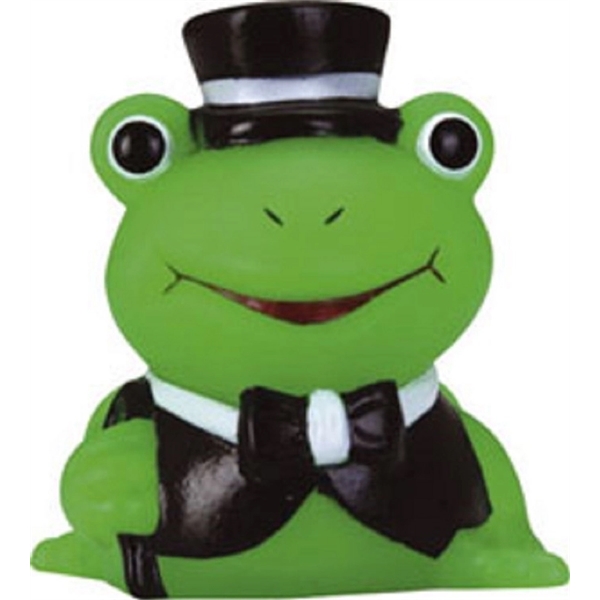 Squeaking mini green rubber golfer designed frog toy.... from ASI 31977 Adline Industries Inc