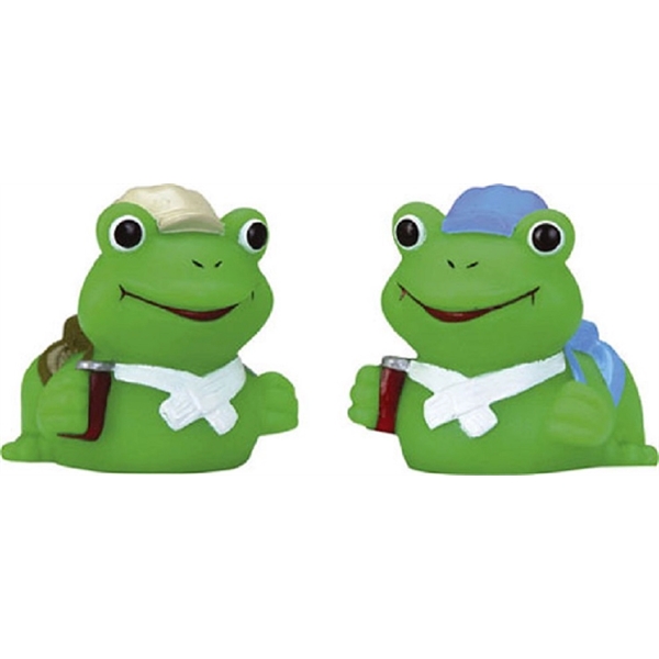 Squeaking mini green rubber golfer designed frog toy.... from ASI 31977 Adline Industries Inc