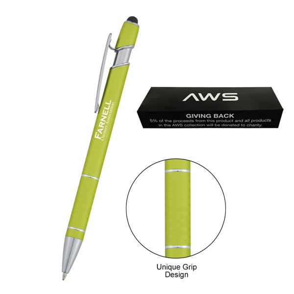 Aws Varsi Incline stylus pen for jotting down important notes or... from ASI 61125 Hit Promotional Products / Hit®
