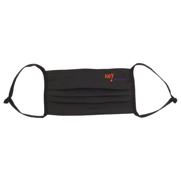 Pleated cloth face mask with pocket, adjustable earloops, & nose-bridge wire... from ASI 46755 Cosmo Promos