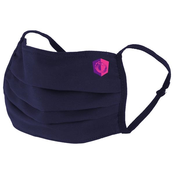 Pleated cloth face mask with pocket, adjustable earloops, & nose-bridge wire... from ASI 46755 Cosmo Promos