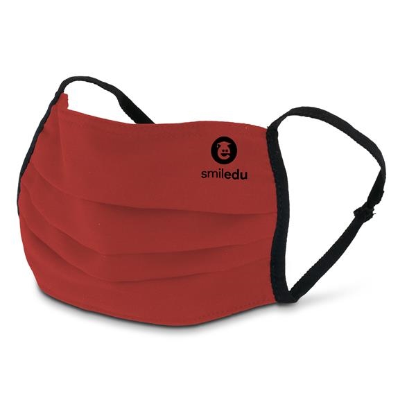 Pleated cloth face mask with pocket, adjustable earloops, & nose-bridge wire... from ASI 46755 Cosmo Promos