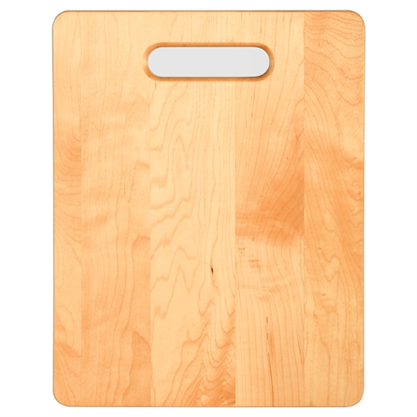 Natural maple rectangular cutting board with handle that's available in multiple... from ASI 99030 Zipline