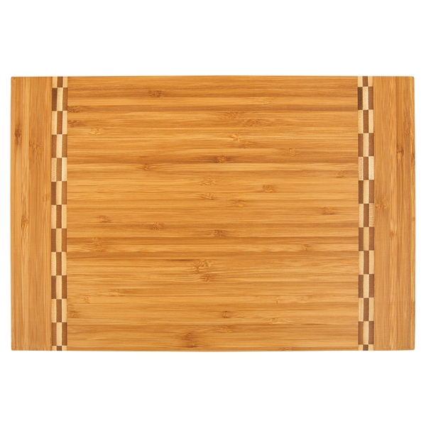 Bamboo cutting board with two sided butcher block inlay design.... from ASI 99030 Zipline / Zipline®