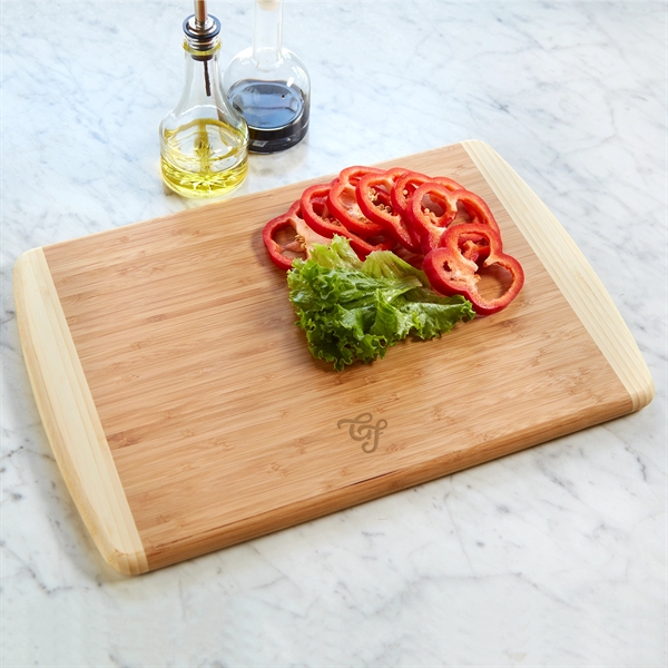 Two-tone bamboo cutting board with rectangular shape.... from ASI 99030 Zipline