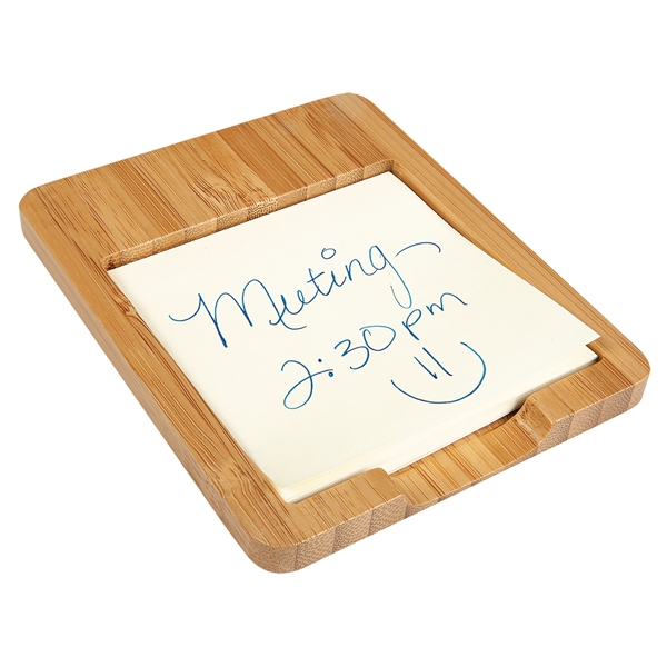 Desk note holder made of eco-friendly bamboo that comes with a... from ASI 99030 Zipline / Zipline®