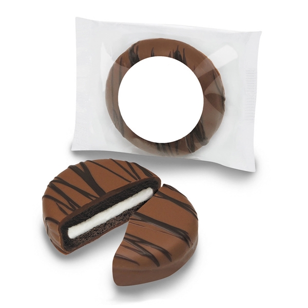 Individually labeled milk chocolate covered Oreo cookie.... from ASI 68680 Maple Ridge Farms Inc