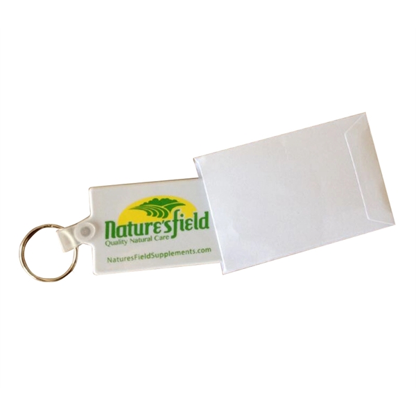 Rectangular-shaped soft PVC keychain with split keyring plus 1c1p silkscreen imprint... from ASI 37218 Athena Promo (tm)