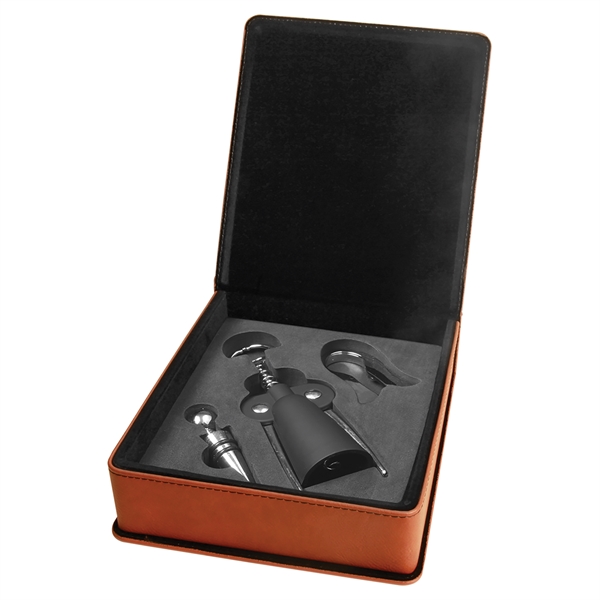 Three piece wine tool set inside a leatherette case; tools include... from ASI 99030 Zipline / Zipline®