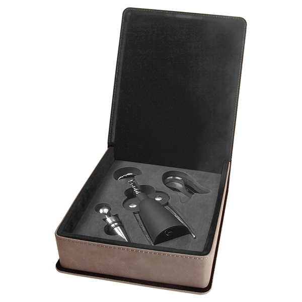Three piece wine tool set inside a leatherette case; tools include... from ASI 99030 Zipline / Zipline®