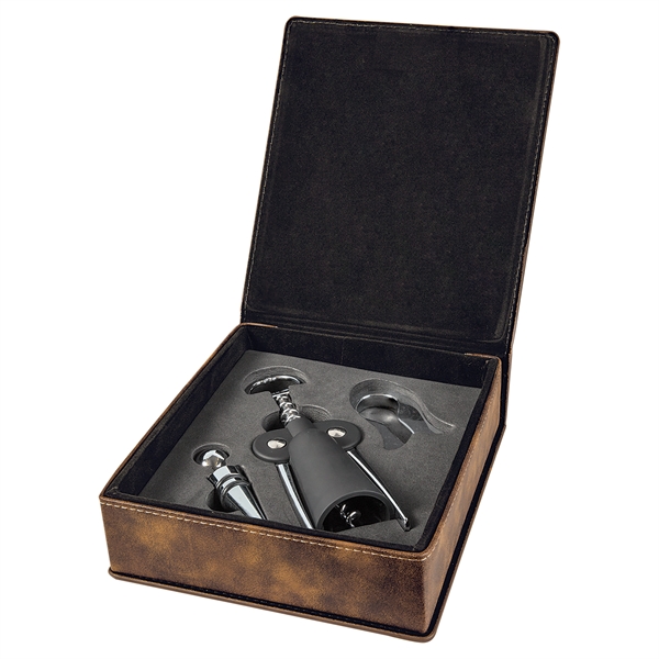 Three piece wine tool set inside a leatherette case; tools include... from ASI 99030 Zipline / Zipline®