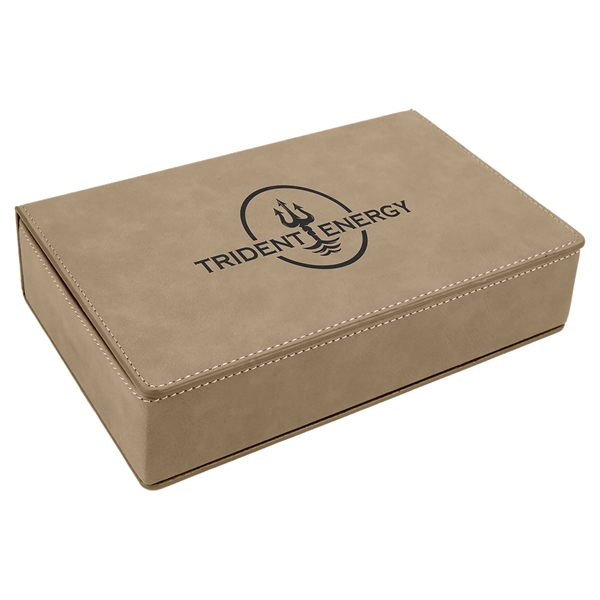 Gift box set with 6 oz. leatherette stainless steel flask, 2... from ASI 99030 Zipline / Zipline®