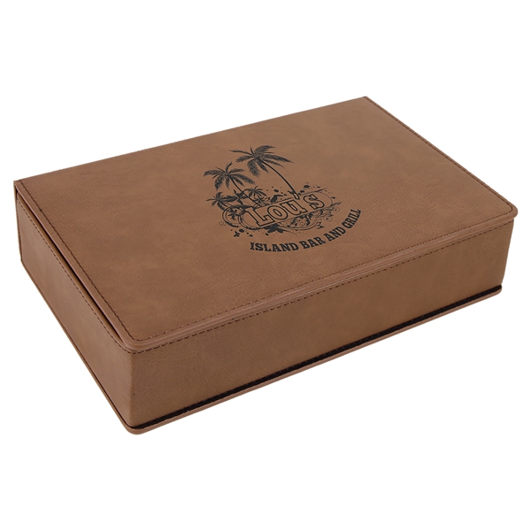 Gift box set with 6 oz. leatherette stainless steel flask, 2... from ASI 99030 Zipline / Zipline®