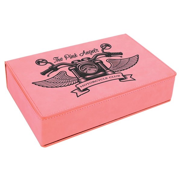 Gift box set with 6 oz. leatherette stainless steel flask, 2... from ASI 99030 Zipline / Zipline®