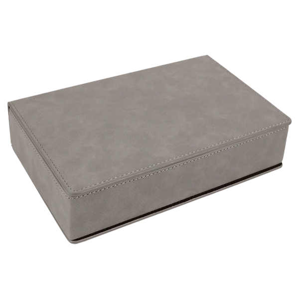 Gift box set with 6 oz. leatherette stainless steel flask, 2... from ASI 99030 Zipline / Zipline®