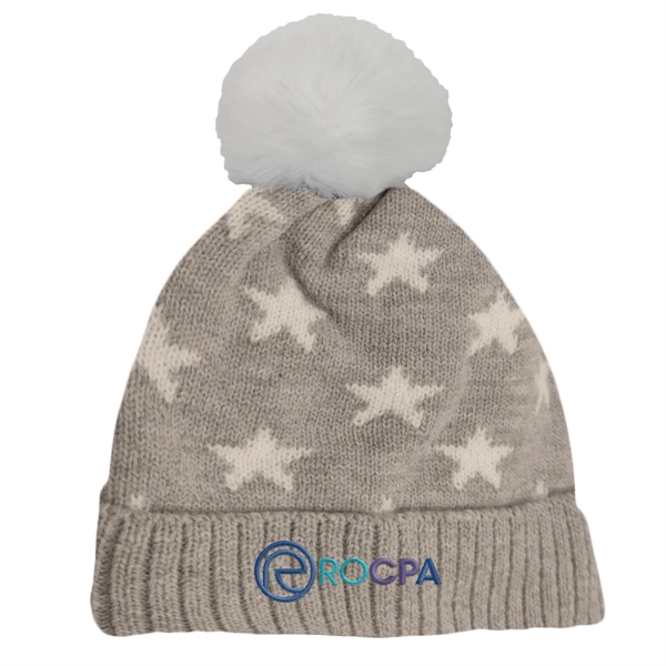 Star pom beanie for keeping you warm and stylish on cold... from ASI 61125 Hit Promotional Products / Hit®