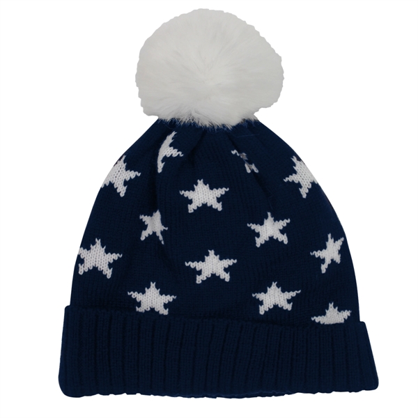 Star pom beanie for keeping you warm and stylish on cold... from ASI 61125 Hit Promotional Products / Hit®