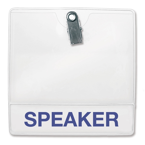 This display-style vinyl badge holder features two-pockets and a rotating bulldog... from ASI 79898 Promovision / PROMOVISION