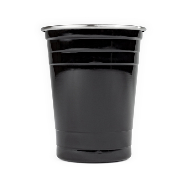 Re-usable, stainless steel pint size cup features a classic party cup... from ASI 99030 Zipline / Zipline®