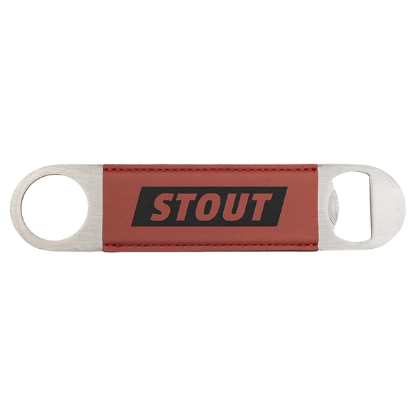 Leatherette bottle opener with laser engraved graphics or text.... from ASI 99030 Zipline / Zipline®