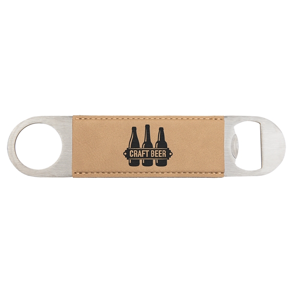 Leatherette bottle opener with laser engraved graphics or text.... from ASI 99030 Zipline / Zipline®