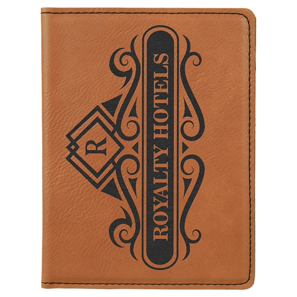 Leatherette passport holder with laser engraved decoration.... from ASI 99030 Zipline / Zipline®