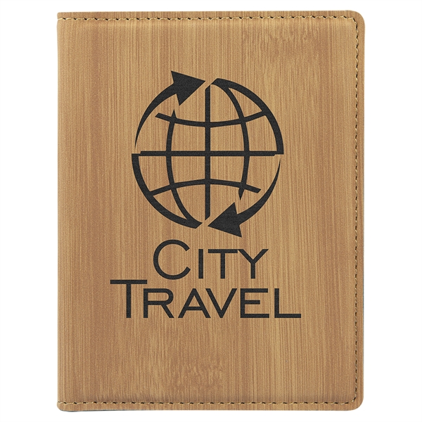 Leatherette passport holder with laser engraved decoration.... from ASI 99030 Zipline / Zipline®