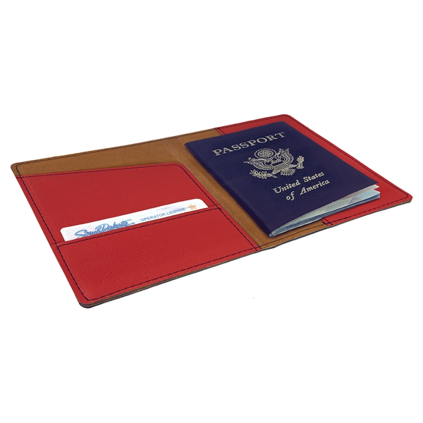Leatherette passport holder with laser engraved decoration.... from ASI 99030 Zipline / Zipline®
