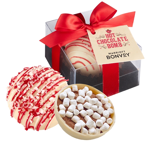 Mega white chocolate peppermint bomb with hang tag.  Our bombs... from ASI 71685 Midnite Snax®