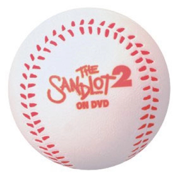 White 2 1/2" dia. or 2 3/4" baseball shaped stress balls... from ASI 31977 Adline Industries Inc