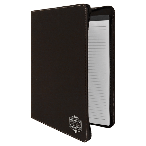 Leatherette portfolio with top, right and bottom zipper function, 9" x... from ASI 99030 Zipline / Zipline®