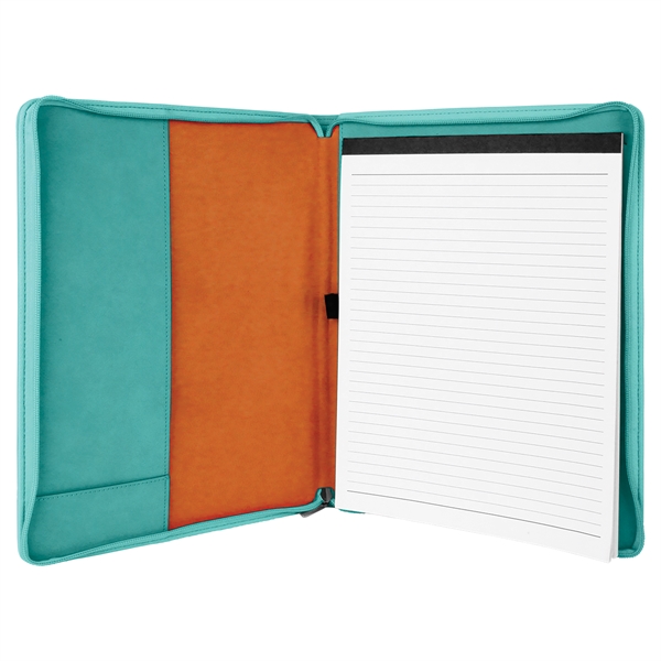 Leatherette portfolio with top, right and bottom zipper function, 9" x... from ASI 99030 Zipline / Zipline®