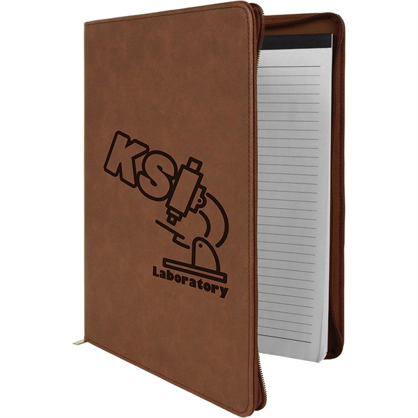 Leatherette portfolio with top, right and bottom zipper function, 9" x... from ASI 99030 Zipline / Zipline®