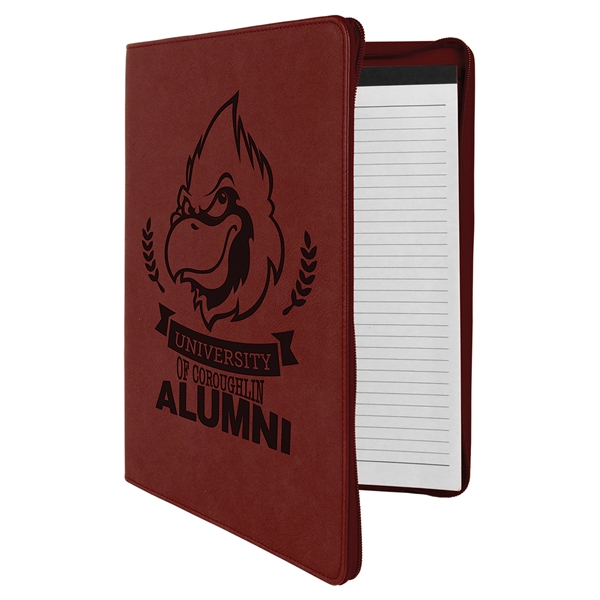 Leatherette portfolio with top, right and bottom zipper function, 9" x... from ASI 99030 Zipline / Zipline®