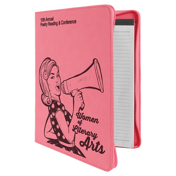 Leatherette portfolio with top, right and bottom zipper function, 9" x... from ASI 99030 Zipline / Zipline®