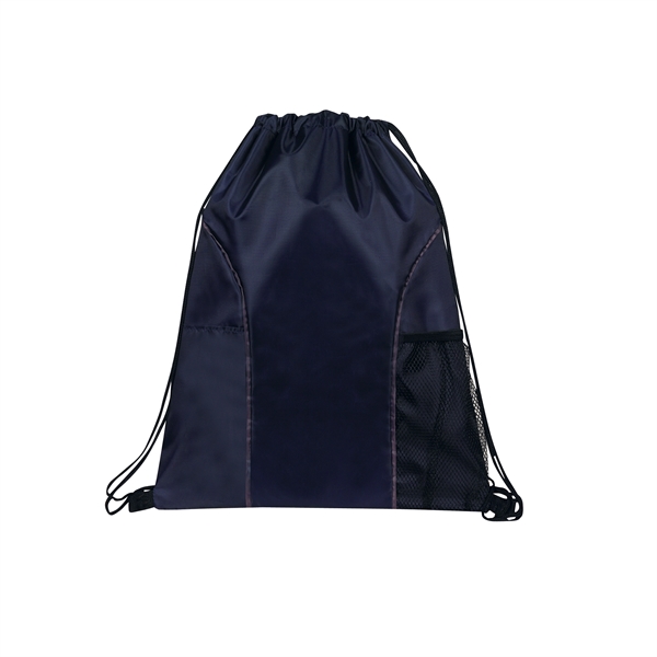 Drawstring backpack made of 210 Denier polyester features dual front pockets.... from ASI 34800 Alstar Creations