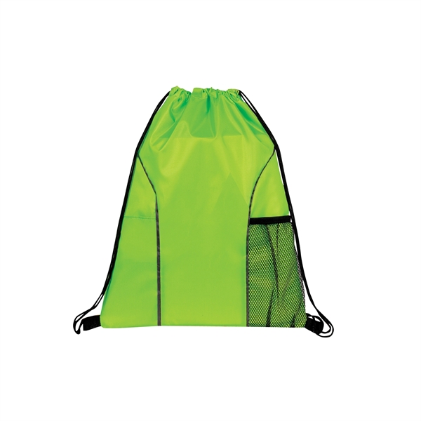 Drawstring backpack made of 210 Denier polyester features dual front pockets.... from ASI 34800 Alstar Creations