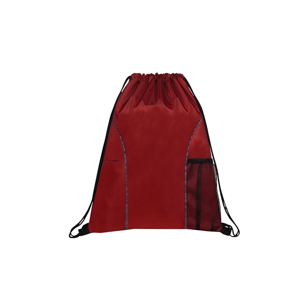 Drawstring backpack made of 210 Denier polyester features dual front pockets.... from ASI 34800 Alstar Creations