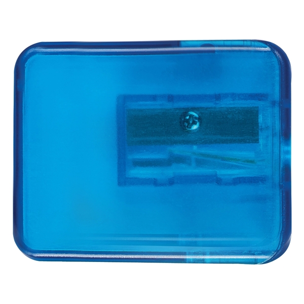 Manual pencil sharpener available in various translucent colors with flip top... from ASI 61125 Hit Promotional Products / Hit®