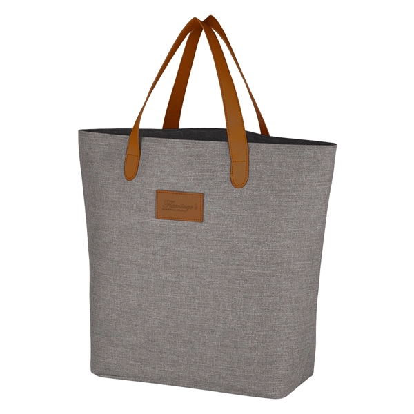 600 denier poly-canvas tote bag with 16 1/2" leatherette handles and... from ASI 61125 Hit Promotional Products / Hit®