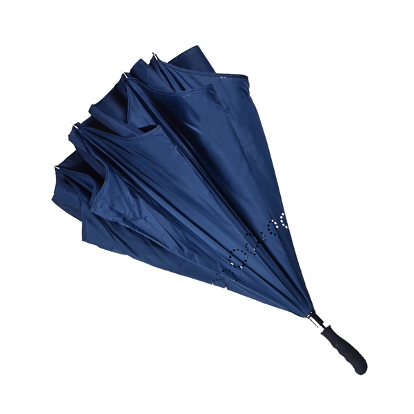 Inverted umbrella with 56" arc, manual open and close, fiberglass ribs... from ASI 76730 Peerless Umbrella Co Inc / Threads By Peerless