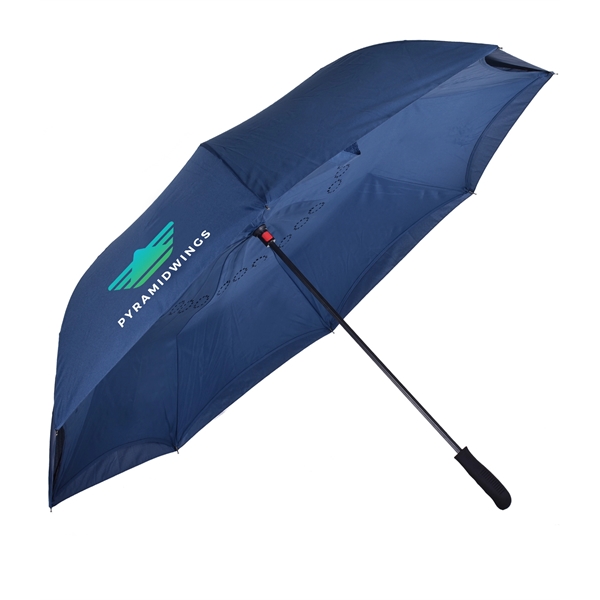 Inverted umbrella with 56" arc, manual open and close, fiberglass ribs... from ASI 76730 Peerless Umbrella Co Inc / Threads By Peerless