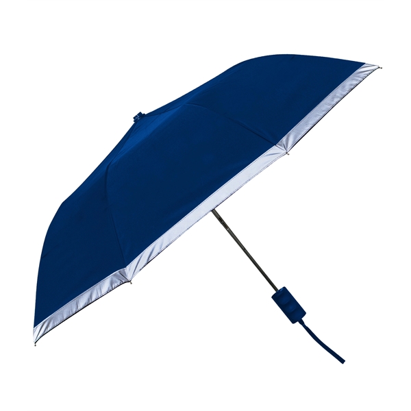 Folding umbrella with automatic opening, 1" reflective border, pongee polyester, rubber... from ASI 76730 Peerless Umbrella Co Inc