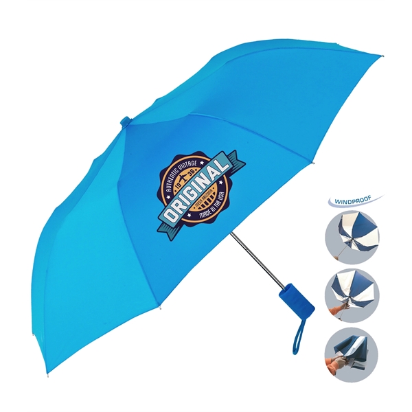 Folding umbrella with automatic opening, 42" arc, machine tips, nylon and... from ASI 76730 Peerless Umbrella Co Inc / Threads By Peerless