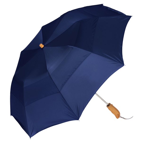 Vented folding umbrella with automatic opening, 43" arc, fiberglass ribs, ergonomically... from ASI 76730 Peerless Umbrella Co Inc / Threads By Peerless