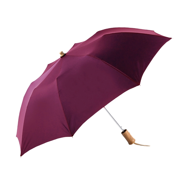 Folding umbrella with automatic opening, 43" arc, round wood handle and... from ASI 76730 Peerless Umbrella Co Inc / Threads By Peerless
