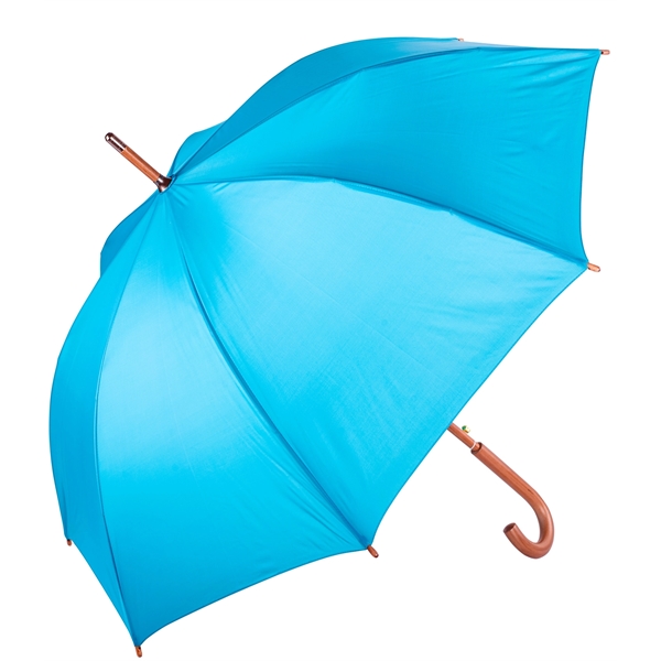 Nylon umbrella with automatic opening, 48" arc, brown wooden shaft, brown... from ASI 76730 Peerless Umbrella Co Inc / Threads By Peerless