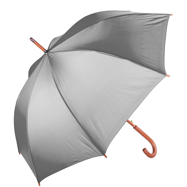 Nylon umbrella with automatic opening, 48" arc, brown wooden shaft, brown... from ASI 76730 Peerless Umbrella Co Inc / Threads By Peerless